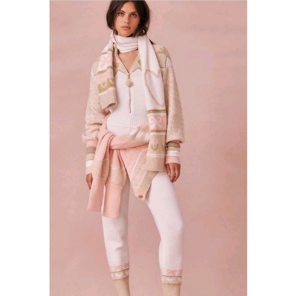 🆕️ LoveShackFancy Lali Intarsia-Knit Sweater Jumpsuit | Sz Medium | Ski Resort